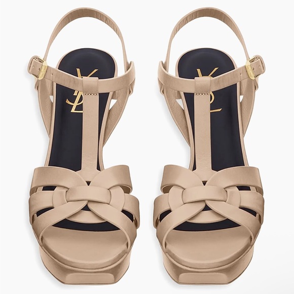 Authentic YSL Tribute Platform Sandals Heels 75mm - leather - Picture 3 of 12